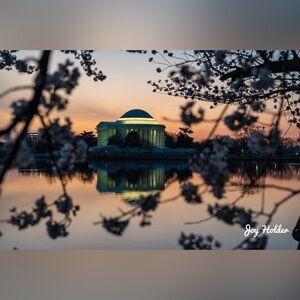 Blue and Cream Jefferson Reflective Print - Home Art Wall Decor 8x10